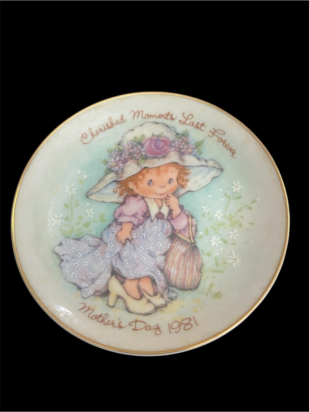 Avon Mother’s Day 1981 Decorative Plate - Pastel Blue, Pink, Cream & Gold